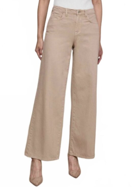 L'AGENCE Denim - L'Agence Alicent High Rise Wide Leg Pale Khaki Tan Jeans 27
